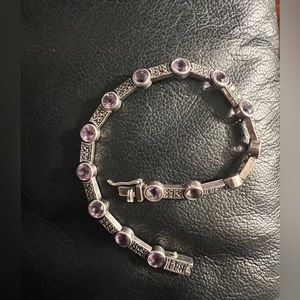 Amethyst sterling silver marcasite bracelet